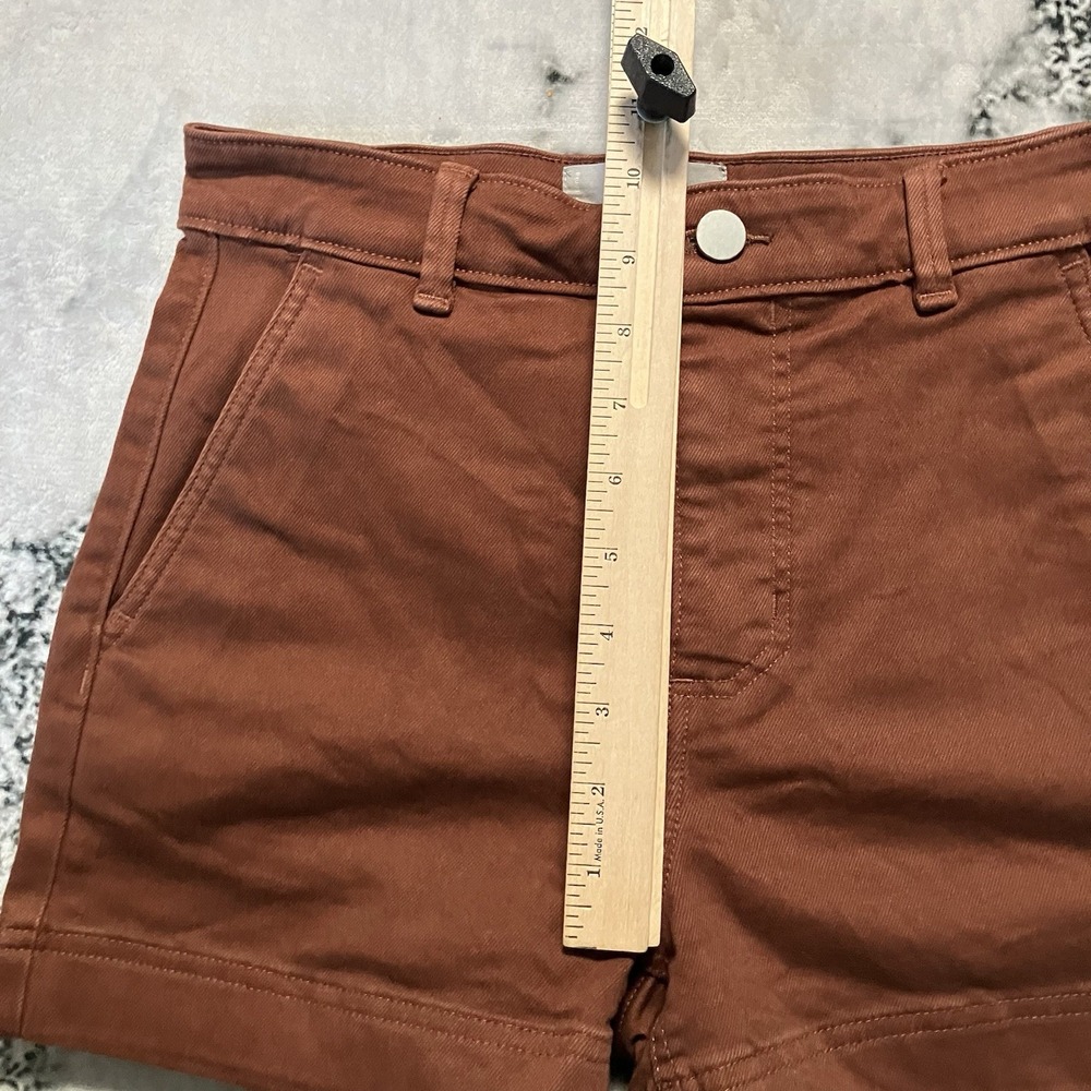 Everlane Shorts Womens Sz 0 Rust or Orange-brown high-waisted cotton twill - Picture 3 of 11